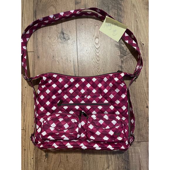 Lug Zipliner 2 Convertible Hobo Bag NWOT mustard gingham Disney bag $90 retail - Picture 7 of 8